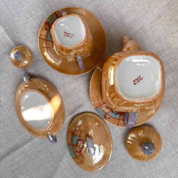 Vintage Made in Japan Lusterware Single Service Tea Set - Picture 7 of 14